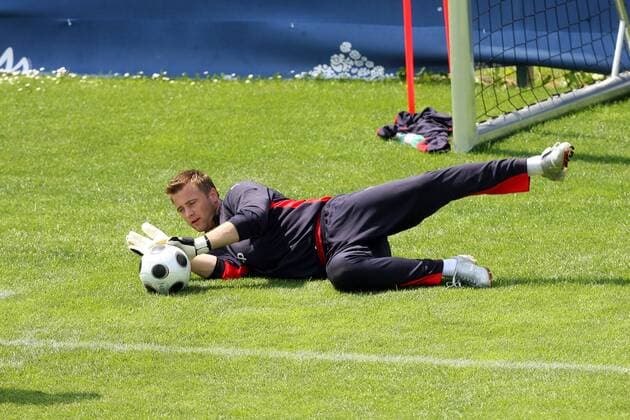 Torwart Artur Boruc (Polen) -  (QH5T5413) Fußball EM Herren Vorschau Euro 2008, Nationalteam 2008, Training Einzelbild Bad Waltersdorf Dynamik, Fußball EM Herren Vorschau Euro 2008, Nationalteam 2008, Training Einzelbild Bad Waltersdorf Dynamik,