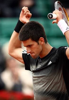Novak Djokovic (Serbien) - Schlussjubel -  Tennis Herren French Open 2008, Grand Slam, ATP Tour, Einzelbild Roland Garros Paris Freude, Tennis Herren French Open 2008, Grand Slam, ATP Tour, Einzelbild Roland Garros Paris Freude,