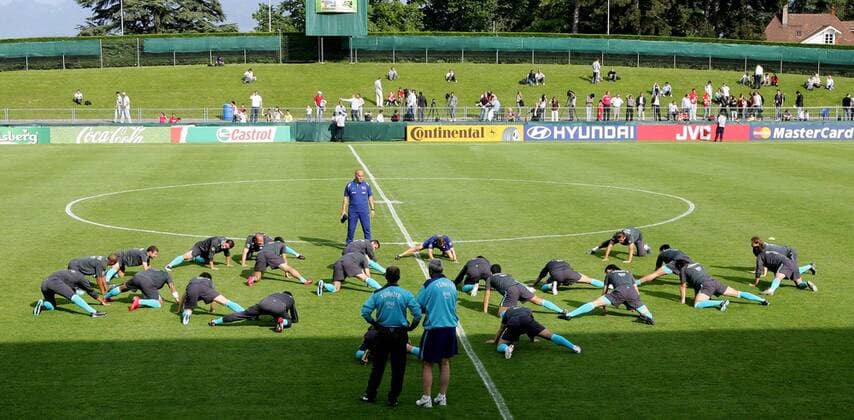 Stretching Türkei -  Fußball EM Herren Vorschau EURO 2008, Nationalteam, Training Totale Nyon