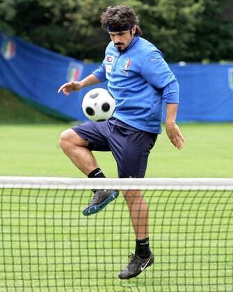 Gennaro Gattuso (Italien) - Fußballtennis -  Fußball EM Herren Vorschau Euro 2008, Trainingslager, Nationalteam, Training Einzelbild Enzersdorf Dynamik, Fußball EM Herren Vorschau Euro 2008, Trainingslager, Nationalteam, Training Einzelbild Enzersdorf Dynamik,