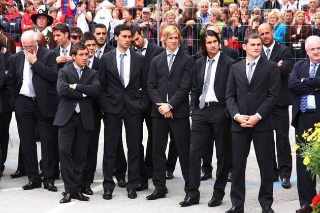 Empfang der spanischen Nationalmannschaft zur Euro 2008 in Innsbruck -  - NOxONLINExUSE Fußball EM Herren Euro 2008, Ankunft, Empfang, Nationalmannschaft, Spanien Gruppe Innsbruck