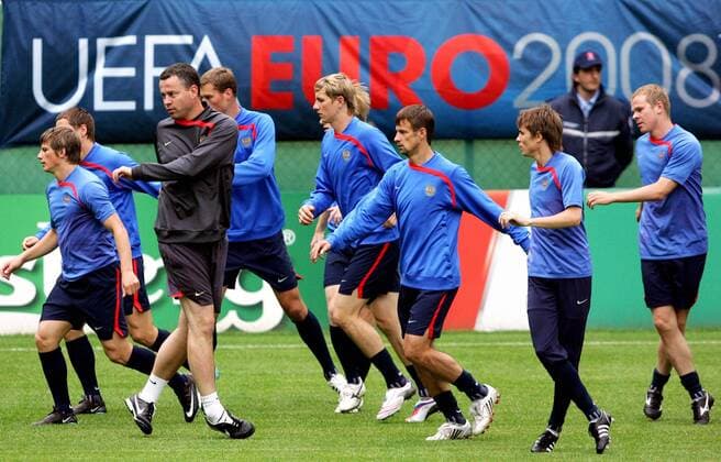 Training Russland -  Fußball EM Herren Vorschau EURO 2008, Nationalmannschaft, Gruppe Leogang Fußball EM Herren Vorschau EURO 2008, Nationalmannschaft, Gruppe Leogang