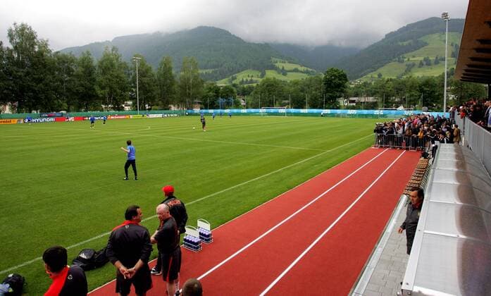 Training Russland vor malerischer Kulisse -  Fußball EM Herren Vorschau EURO 2008, Nationalmannschaft, Totale Leogang Fußball EM Herren Vorschau EURO 2008, Nationalmannschaft, Totale Leogang