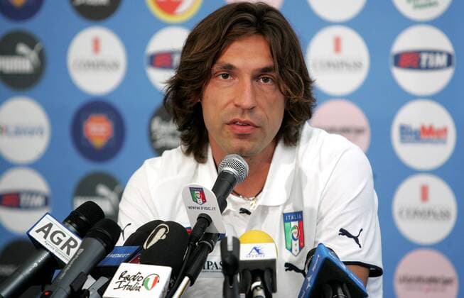 Andrea Pirlo (Italien) - Pressekonferenz -  Fußball EM Herren Vorschau Euro 2008, Nationalteam, Pressekonferenz, Pressetermin, Vdig Einzelbild Oberwaltersdorf