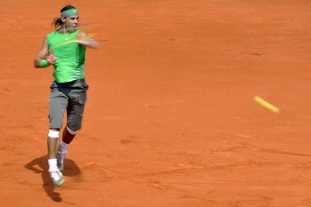 Rafael Nadal (Spanien) -  (pan26294) Tennis Herren French Open 2008, Grand Slam, ATP Tour Einzelbild Roland Garros Paris Dynamik,