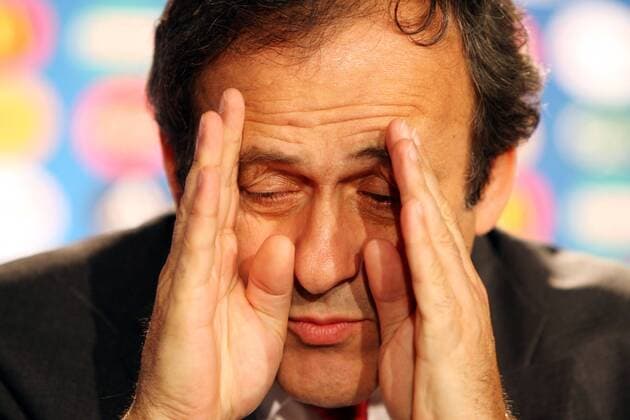 UEFA Präsident Michel Platini (Frankreich) - Pressekonferenz -  Fußball EM Herren Vorschau Euro 2008, Medien Briefing, Pressekonferenz, Pressetermin, Vdig Porträt Basel