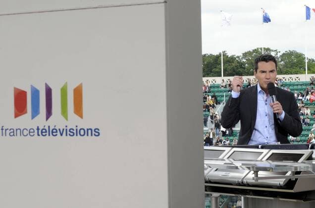 France Televisions Moderator Laurent Luyat (Frankreich) -  (pan26294) Tennis Damen French Open 2008, Grand Slam, WTA Tour Einzelbild Roland Garros Paris