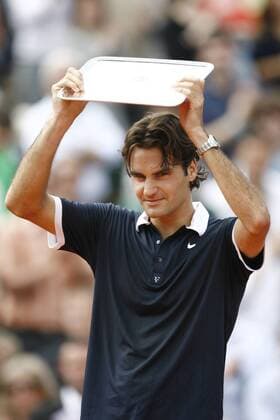 Roger Federer (Schweiz) ist Zweiter bei den French Open 2008 Tennis Herren French Open 2008, Grand Slam, ATP Tour, Finale Einzelbild Roland Garros Paris Tennis Herren French Open 2008, Grand Slam, ATP Tour, Finale Einzelbild Roland Garros Paris