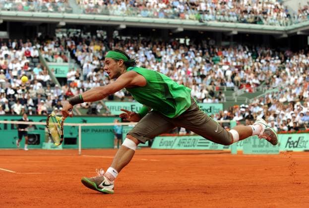 Rafael Nadal (Spanien) Tennis Herren French Open 2008, Grand Slam, ATP Tour, Finale Einzelbild Roland Garros Paris Dynamik, Tennis Herren French Open 2008, Grand Slam, ATP Tour, Finale Einzelbild Roland Garros Paris Dynamik,
