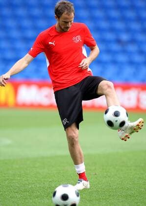 Patrick Müller (Schweiz) -  Fußball EM Herren Euro 2008, Nationalteam, Training Einzelbild Basel Fußball EM Herren Euro 2008, Nationalteam, Training Einzelbild Basel
