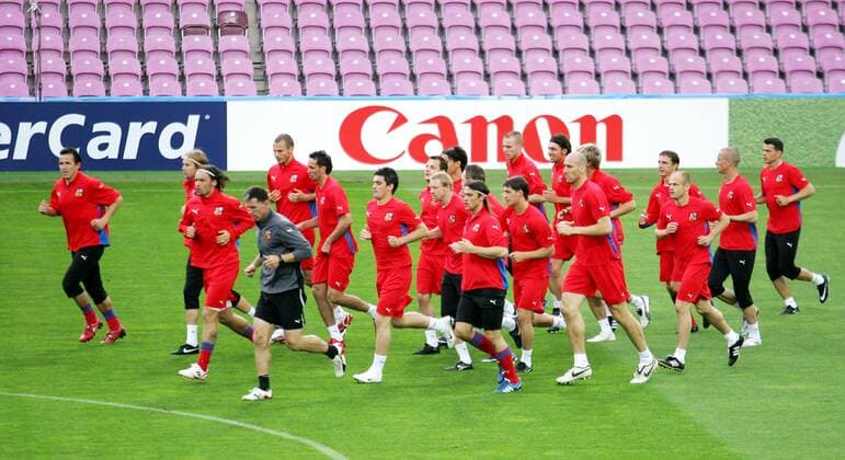 Lauftraining Tschechien -  Fußball EM Herren Euro 2008, Nationalteam, Training Totale Genf Fußball EM Herren Euro 2008, Nationalteam, Training Totale Genf