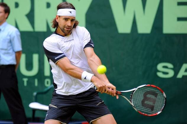 Nicolas Kiefer (Deutschland) Tennis Herren Gerry Weber Open 2008, ATP Tour Einzelbild Halle Westfalen Dynamik, Tennis Herren Gerry Weber Open 2008, ATP Tour Einzelbild Halle Westfalen Dynamik,
