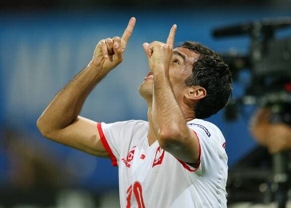 Roger Guerreiro (Polen) - Torjubel - Fußball EM Herren Euro 2008, Länderspiel, Nationalteam, Nationaltrikot Einzelbild Wien Begeisterung, Freude,