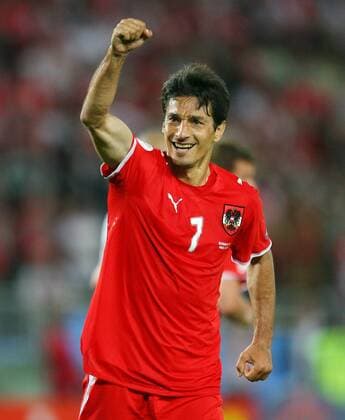 Ivica Vastic (Österreich) - Torjubel - Fußball EM Herren Euro 2008, Länderspiel, Nationalteam, Nationaltrikot Einzelbild Wien Begeisterung, Freude,