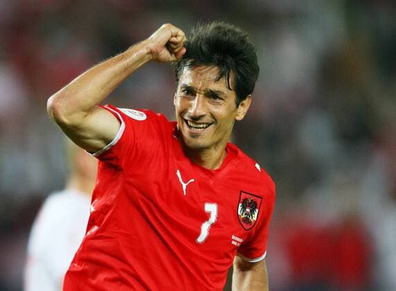 Ivica Vastic (Österreich) - Torjubel - Fußball EM Herren Euro 2008, Länderspiel, Nationalteam, Nationaltrikot Einzelbild Wien Begeisterung, Freude,
