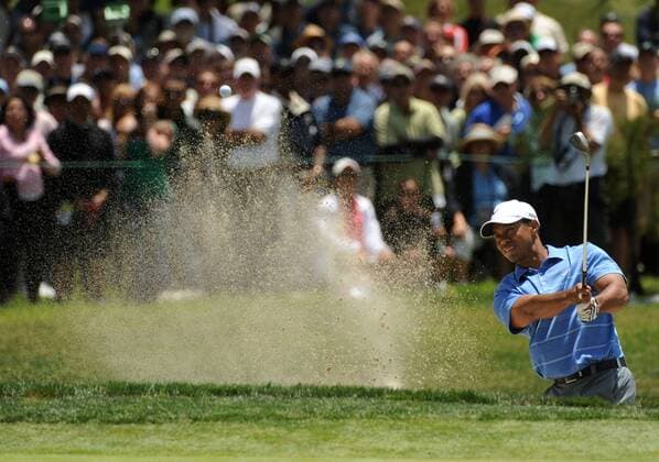 Tiger Woods (USA) -  (SAN20080612306) Golf Herren US Open 2008, PGA Tour, premiumd Einzelbild Torrey Pines San Diego Dynamik,