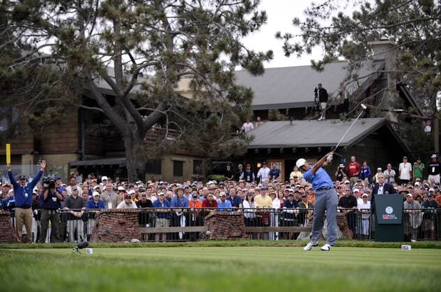 Tiger Woods (USA) schlägt ab -  (SAN20080612307) Golf Herren US Open 2008, PGA Tour, premiumd Totale Torrey Pines San Diego