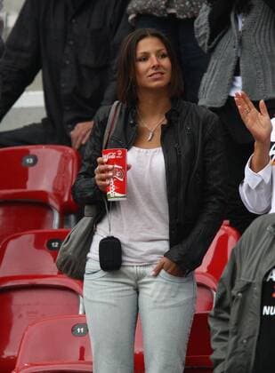 Silvia Meichel, Freundin von Mario Gomez (beide Deutschland), auf der Tribüne Fußball EM Herren EURO 2008, Länderspiel, Nationalteam Einzelbild Klagenfurt