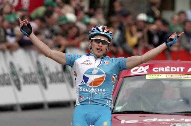 Yury Trofimov (Rußland Bouygues Telecom) gewinnt die 5. Etappe des Criterium du Dauphine Libere 2008 Radsport Herren Criterium du Dauphine Libere 2008, ProTour, Straßenradsport, Straße, Rad Einzelbild 5. Etappe: Ville La Grand - Morzine