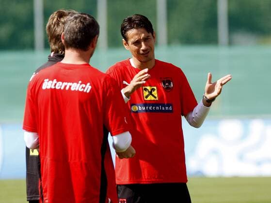 Ivica Vastic (Österreich, re.) -  Fußball EM Herren Euro 2008, Nationalteam, Training Gruppe Stegersbach