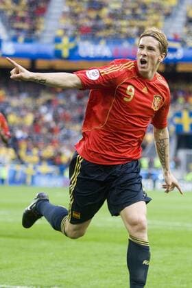 Fernando Torres (Spanien) - Torjubel Fußball EM Herren Euro 2008, Länderspiel, Nationalteam, Nationaltrikot Einzelbild Innsbruck Freude, Begeisterung,