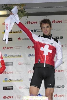Laurent Beuret (Schweiz) gewinnt die 6. Etappe der Thüringenrundfahrt - Hainleite - 2008 Radsport Herren Thüringen Rundfahrt 2008, Thüringenrundfahrt, Rund um die Hainleite, Straßenradsport, Straße, Rad, Einzelbild 6. Etappe Freude, Radsport Herren Thüringen Rundfahrt 2008, Thüringenrundfahrt, Rund um die Hainleite, Straßenradsport, Straße, Rad, Einzelbild 6. Etappe Freude,
