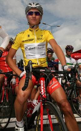 Patrick Gretsch (Deutschland Thüringer Energie Team) im gelben Trikot zur Schlußetappe der Thüringen Rundfahrt 2008 Radsport Herren Thüringen Rundfahrt 2008, Thüringenrundfahrt, Straßenradsport, Straße, Rad, Einzelbild 6. Etappe: Rund um die Hainleite