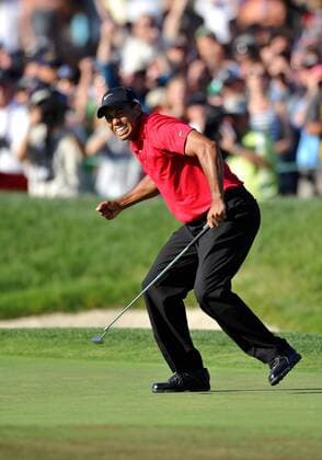 Tiger Woods (USA) jubelt - (Icon00728172) Golf Herren US Open 2008, PGA Tour Einzelbild Torrey Pines San Diego Freude, EDITORIAL USE ONLY