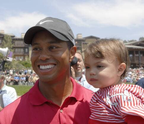 Tiger Woods (USA) mit Tochter Sam Alexis -  (SDP2008061604) Golf Herren US Open 2008, PGA Tour o0 Playoffs, Playoff, Play Offs, Off Gruppe Torrey Pines San Diego