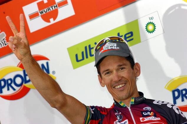 Robbie McEwen (Australien Silence Lotto) gewinnt die 4. Etappe der Tour de Suisse 2008 -  Radsport Herren Tour de Suisse 2008, ProTour, Straßenradsport, Straße, Rad, Einzelbild 4. Etappe: Gossau - Domat Ems Freude, Radsport Herren Tour de Suisse 2008, ProTour, Straßenradsport, Straße, Rad, Einzelbild 4. Etappe: Gossau - Domat Ems Freude,