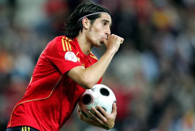 Ruben de la Red (Spanien) - Torjubel -  Fußball EM Herren Euro 2008, Länderspiel, Nationalmannschaft, Einzelbild Salzburg Freude,