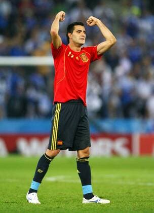 Daniel Guiza (Spanien) - Schlussjubel - Fußball EM Herren Euro 2008, Länderspiel, Nationalmannschaft Einzelbild Salzburg Freude, Fußball EM Herren Euro 2008, Länderspiel, Nationalmannschaft Einzelbild Salzburg Freude,