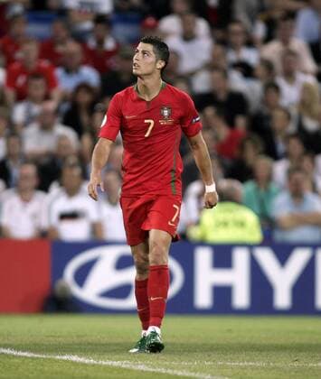 Cristiano Ronaldo (Portugal) Fußball EM Herren Euro 2008, Länderspiel, Nationalteam, Viertelfinale, Nationaltrikot, Vdig Einzelbild Basel