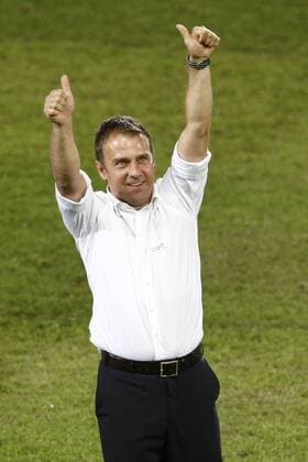 Co Trainer Hans Dieter Flick (Deutschland) - Thumbs up Fußball EM Herren Euro 2008, Länderspiel, Nationalteam Einzelbild Basel Freude,