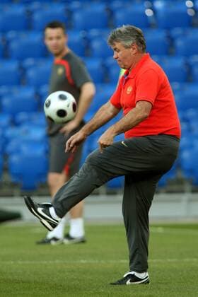 Nationaltrainer Guus Hiddink (Russland) -  (080620PYK016) Fußball EM Herren Euro 2008, Nationalteam, Training Einzelbild Basel Dynamik,