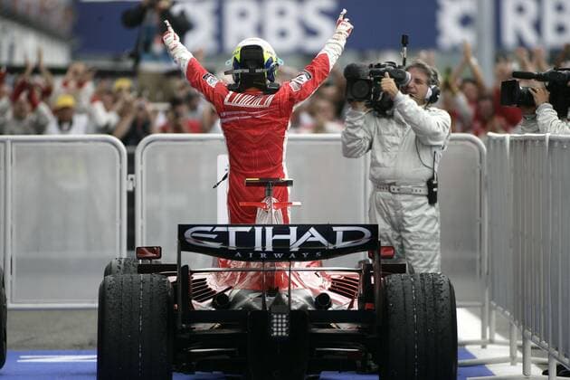Felipe Massa (Brasilien Ferrari) - Sieger GP von Frankreich 2008 Motorsport Grand Prix Herren Großer Preis von Frankreich 2008, Formel 1 Weltmeisterschaft, F1, F, GP, WM Gruppe Magny Cours Freude,