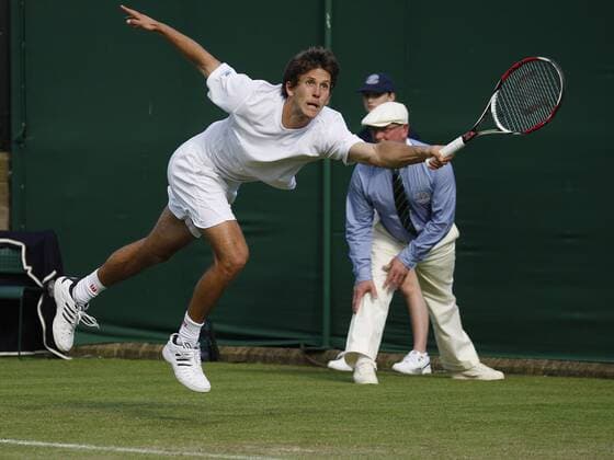 Simon Stadler (Deutschland) Tennis Herren All England Championships 2008, Grand Slam, ATP Tour Einzelbild Wimbledon London Dynamik, Anstrengung