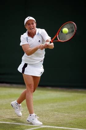 Martina Müller (Deutschland) -  Tennis Damen All England Championships 2008, Grand Slam, WTA Tour Einzelbild Wimbledon London Dynamik, Anstrengung,