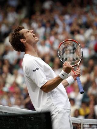 Andrew Murray (Großbritannien) jubelt Tennis Herren All England Championships 2008, Grand Slam, ATP Tour Einzelbild Wimbledon London Begeisterung, Freude,