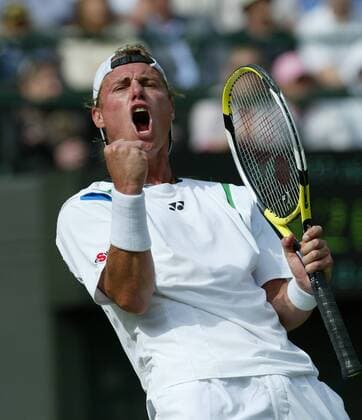 Lleyton Hewitt (Australien) - Schlussjubel Tennis Herren All England Championships 2008, Grand Slam, ATP Tour Einzelbild Wimbledon London Freude, Begeisterung,