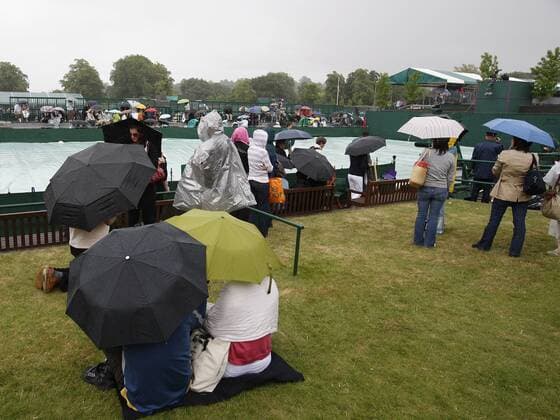 Spielunterbrechung wegen Regenwetter in Wimbledon Tennis All England Championships 2008, Grand Slam o0 England Totale Wimbledon London