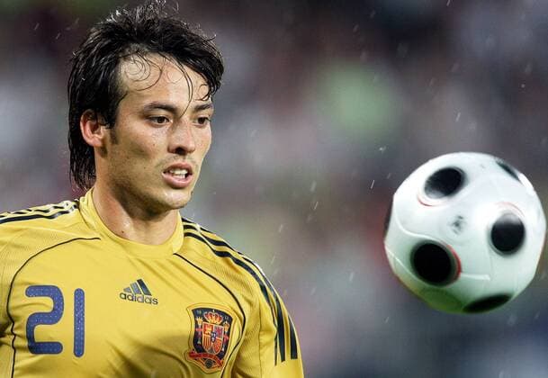 David Silva (Spanien) -  Fußball EM Herren Euro 2008, Länderspiel, Nationalteam, Nationaltrikot, Halbfinale Porträt Wien Dynamik,