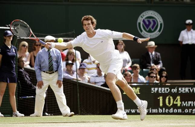 Andy Murray (Großbritannien) -  Tennis Herren All England Championships 2008, Grand Slam, ATP Tour Einzelbild Wimbledon London Dynamik,