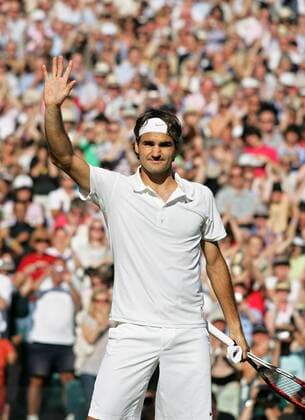 Roger Federer (Schweiz) -  Tennis Herren All England Championships 2008, ATP Tour, Grand Slam Einzelbild Wimbledon London