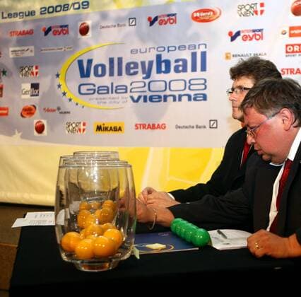 Lostöpfe der Indesit Champions League Auslosung 2008 2009-  Volleyball EC 1 Herren European Volleyball Gala 2008, Auslosung Indesit Champions League 2009 Gruppe Wien