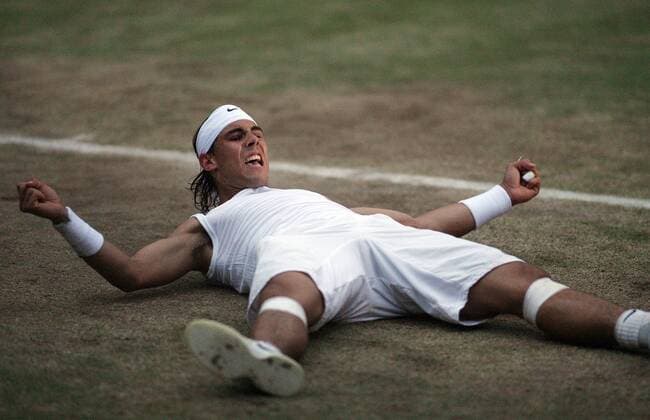 Rafael Nadal (Spanien) - Sieger der All England Championships 2008 Tennis Herren All England Championships 2008, Grand Slam, ATP Tour, Finale Einzelbild Wimbledon London Freude,