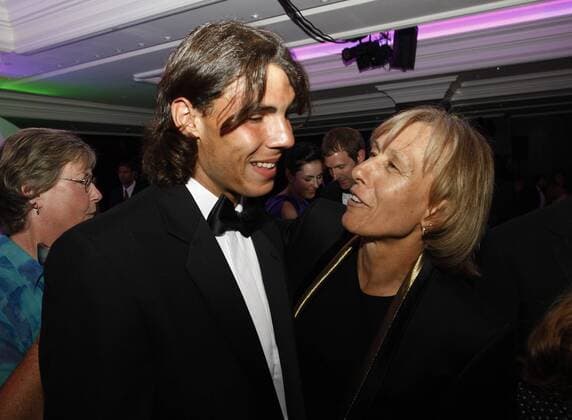Rafael Nadal (Spanien), Wimbledon Sieger 2008, und Martina Navratilova (USA) beim Championsdinner Tennis Herren All England Championships 2008, Grand Slam, ATP Tour, Champions Dinner, Championsdinner, Gala Gruppe Wimbledon London