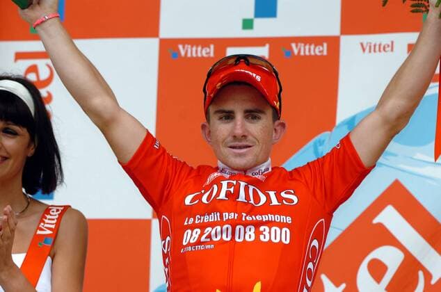 Samuel Dumoulin (Frankreich Cofidis) - Etappensieger der 3. Etappe der Tour de France 2008 -  Radsport Herren Tour de France 2008, Straßenradsport, Straße, Rad Einzelbild 3. Etappe: St. Malo - Nantes Freude,
