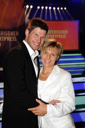 Martina Ertl Renz und Ehemann Sven Renz (beide Deutschland) anlässlich der Verleihung des bayerischen Sportpreises 2008 Alpiner Skilauf Herren Bayerischer Sportpreis 2008, Preisverleihung, Ehrung, Sportlerehrung Gruppe München