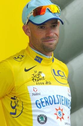 Stefan Schumacher (Deutschland Gerolsteiner) gewinnt die 4. Etappe der Tour de France 2008 und übernimmt das gelbe Trikot des Gesamtführenden -  Radsport Herren Tour de France 2008, Straßenradsport, Straße, Rad, Zeitfahren, Einzelzeitfahren Einzelbild 4. Etappe: Cholet Freude,